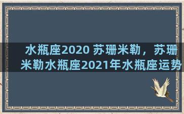 水瓶座2020 苏珊米勒，苏珊米勒水瓶座2021年水瓶座运势